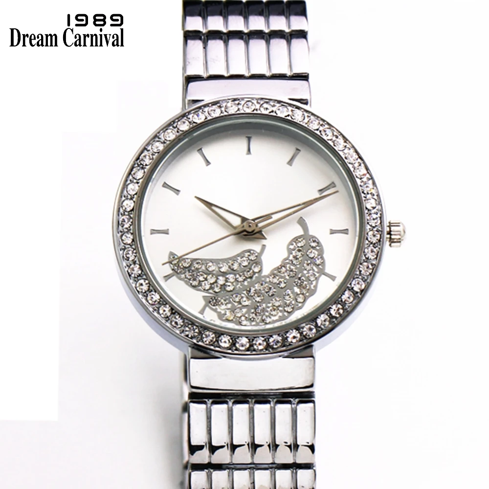 Dreamcarnival 1989,, женские кварцевые часы с кристаллами, с циферблатом в виде листьев, новые модные офисные женские повседневные стильные часы, Прямая поставка A8349