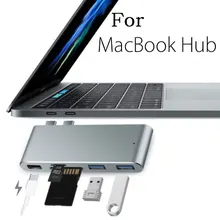 For Macbook Pro Dual Type-C HUB TO 2*USB 3.0 +SD/TF Carder Reader+Lightning Interface (Thunderbolt) Fast Data Transmission For Macbook Pro Dual Type-C HUB TO 2*USB 3.0 +SD/TF Carder Reader+Lightning Interface (Thunderbolt) Fast Data Transmission