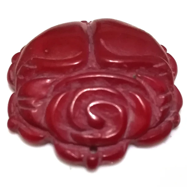 

10x30x30mm Red Flower Handmade Carved Natural Coral Pendant