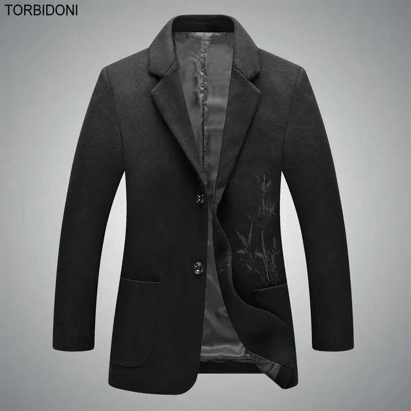 New Casual Blazers Men Embroidery Logo Brand Clothing Button Fly Men