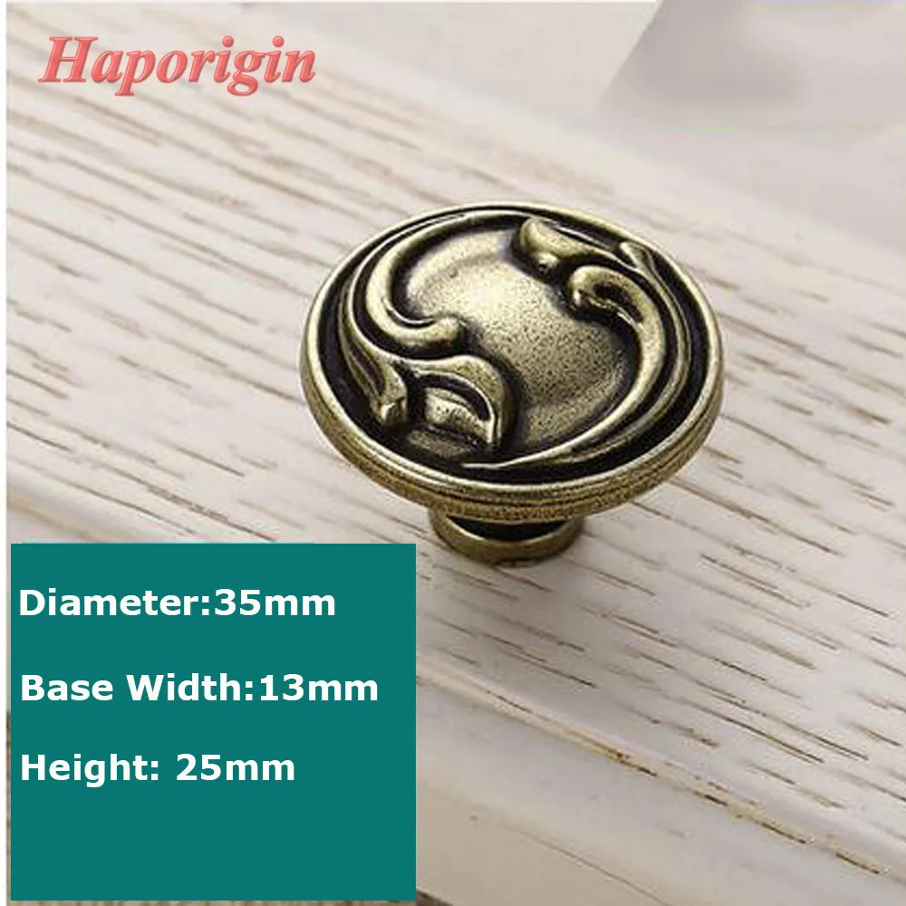 Bronze Cabinet Drawer Knobs Diameter 35mm 
