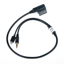 Car 3.5mm AUX Audio Adapter Cable MDI AMI MMI Male Interface Auto Connect Charge Adapter for Audi A6L Q3 VW Jetta GTI for IPhone