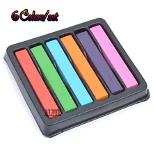 Временный Мел для волос цветной мел 6 цветов Hair_Chalk_Powder Pastel синяя краска для волос Giz пастельный Мел для волос