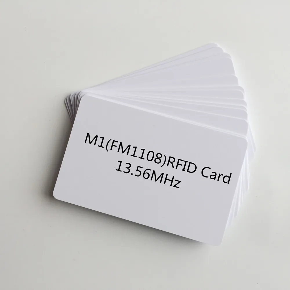 100pcs/lot Blank White Inkjet PVC RFID proximity 13.56MHZ chip pvc Card Smart Cantactless IC Card for membership card