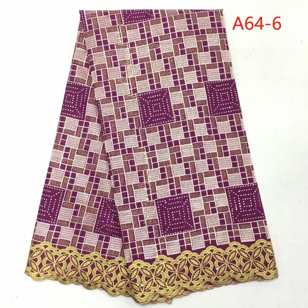 

2018 Newest African Cotton Lace Fabric High Quality Swiss Voile Lace In Switzerland Stones Cotton Fabric Laces Dress
