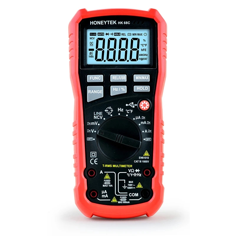 HK68C safety standard CTA|||1000V true RMS 400 Multimeter USB Interface for PC Communications digital meter