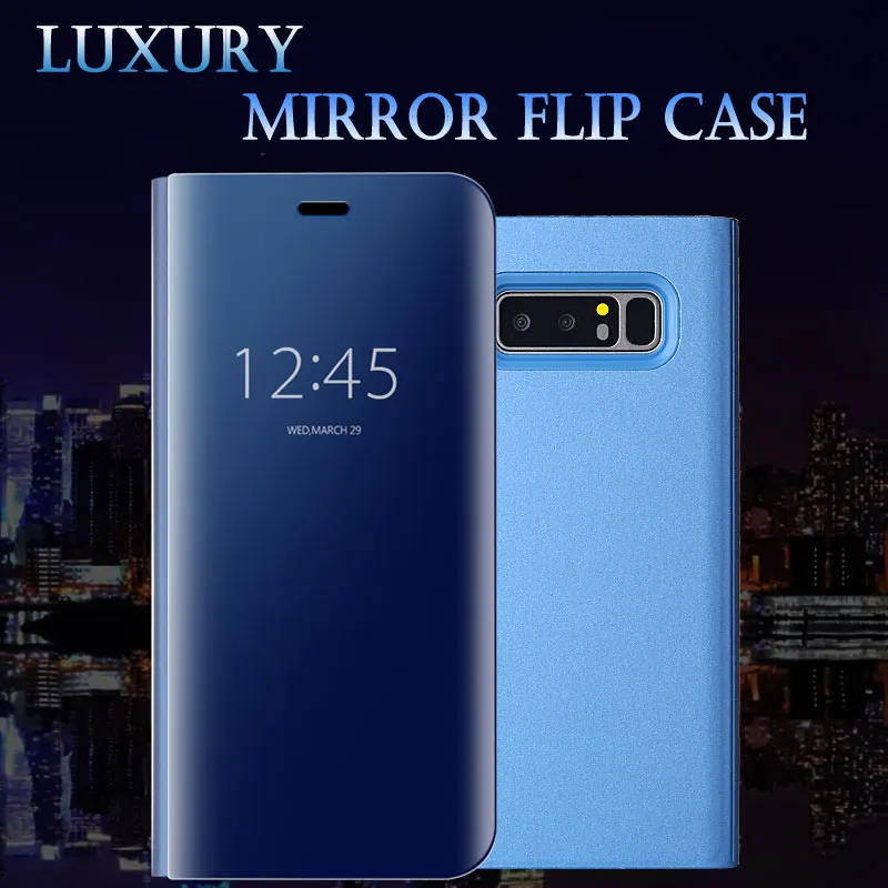 

Luxury Mirror Smart Clear View Phone Case For Samsung Galaxy note3 note 4 not 5 Note 8 Flip Cover For Samsung J5 J7 prime J7 MAX