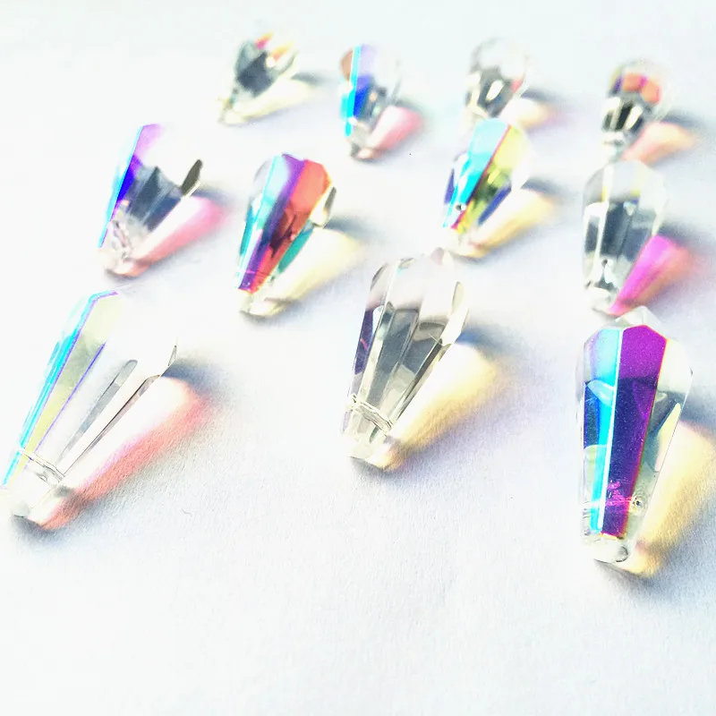 

36mm Sparkle Clear AB K9 Crystal Icicle U-Drops Chandelier Ornament(Free Rings), Crystal Lamp Parts, Crystal Lighting Pendants
