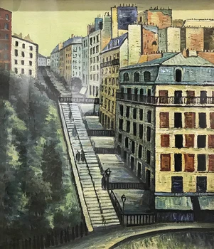 

Modern handmade painting France city landscape in the on oil canvas for living room decor and wallpaper