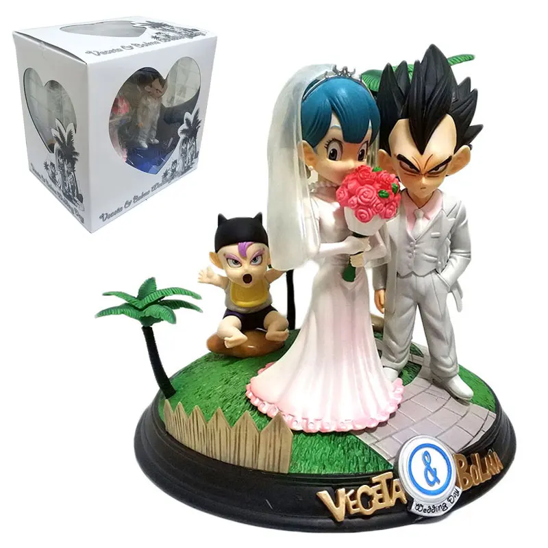 26cm Vegeta Dragon Ball Figure Vegeta Bulma Wedding Day Trunks Dragon