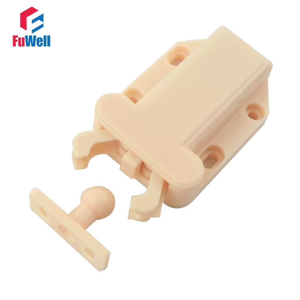 4pcs Push To Open Door Drawer Plastic Latch Catches Touch