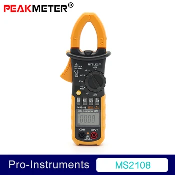 

Peakmeter MS2108 AC DC Mini Digital Clamp True RMS Inrush Current Resistance Capacitance Frequency Clamp Meter
