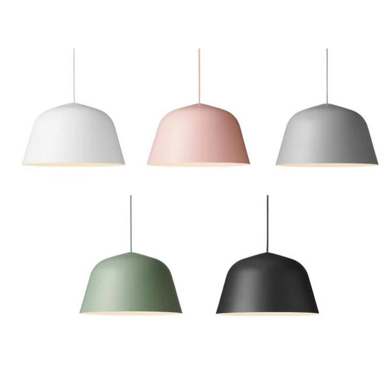 

T Pendant Light Creative Macarons Color Aluminum European Style Restaurant Lamp Living Room Dining Room 1 Light Bulb
