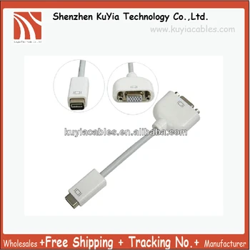 

KUYiA Free Shipping Wholesale Retail Package 10pcs/lot Mini DVI to VGA Monitor Video Adapter Cable for Apple Mac