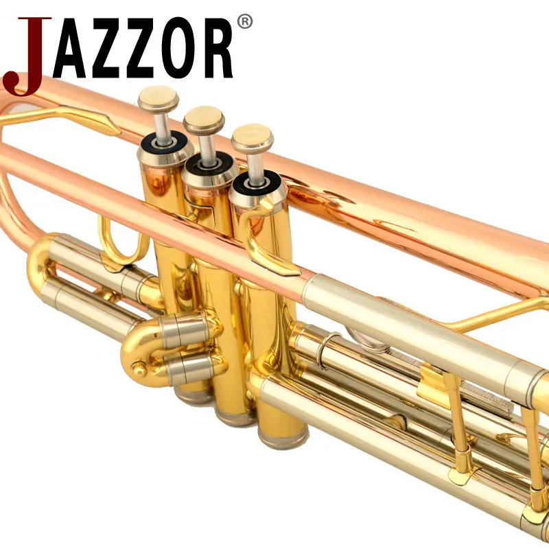 JAZZOR JZTR 400 профессиональная труба B плоская Золотая лакированная латунные