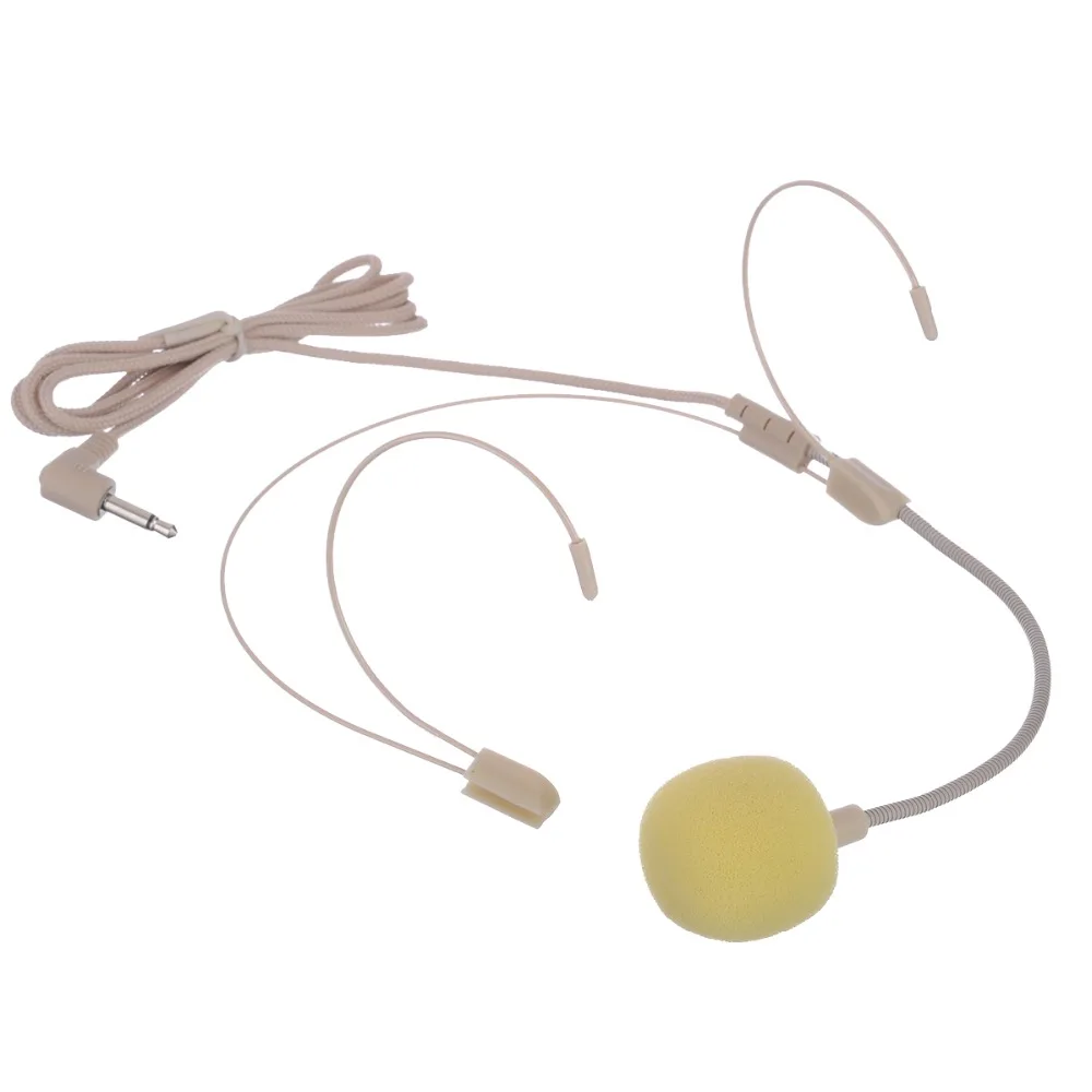 1 Set Dual Ear Hook Headset Head Wired Microphone Multifunctional Headset Microphone with 3.5mm Mini Plug For Podium Speech