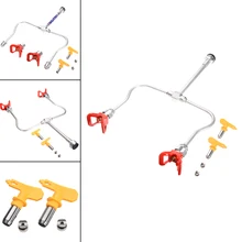 Безвоздушный распылитель для краски, удлинитель с двойной насадкой, металлический распылитель для краски, мощный профессиональный инструмент