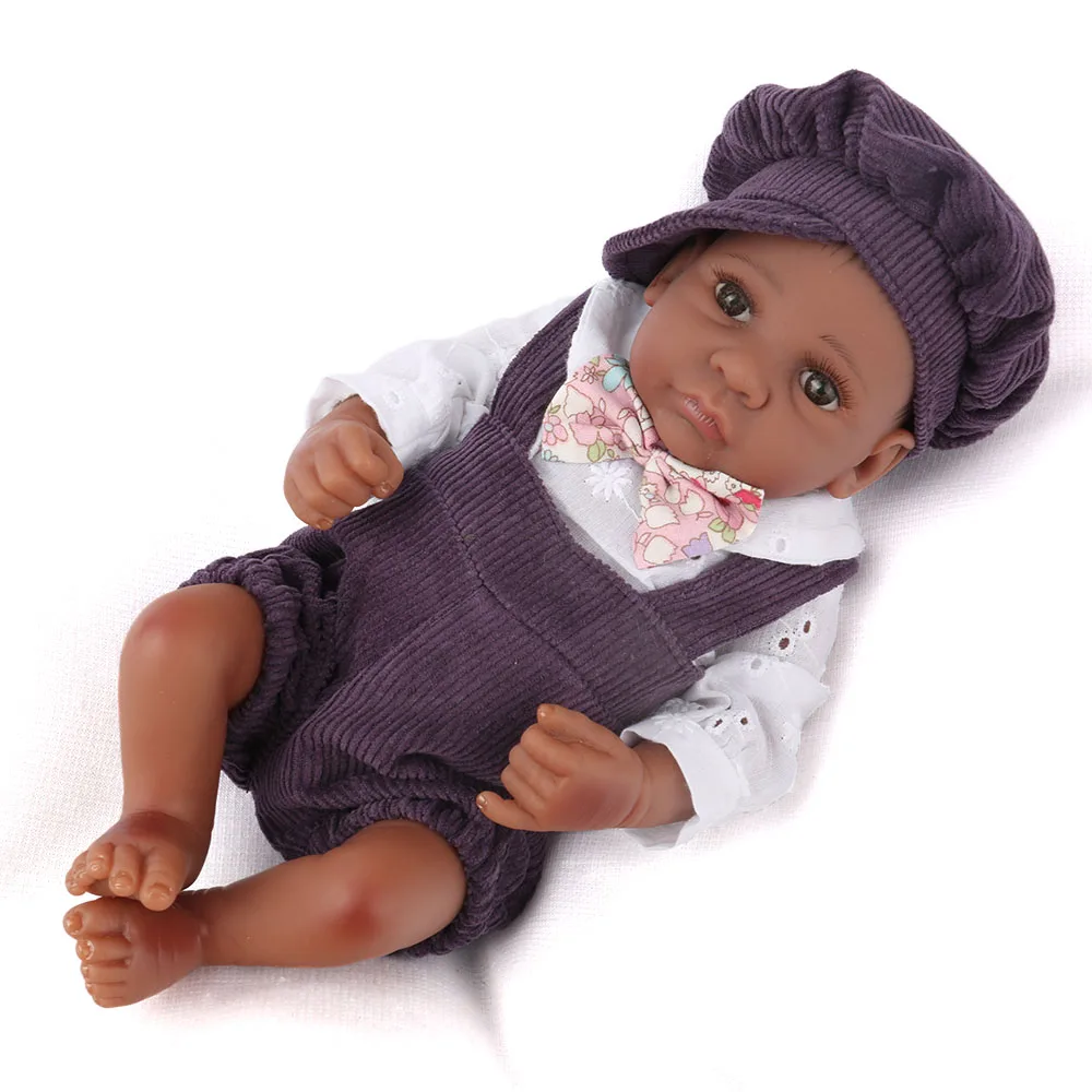 NPKDOLL 10 дюймовые мини куклы-Реборн, реалистичные афроамериканские куклы для мальчиков, реалистичные силиконовые куклы-Реборн, игрушки