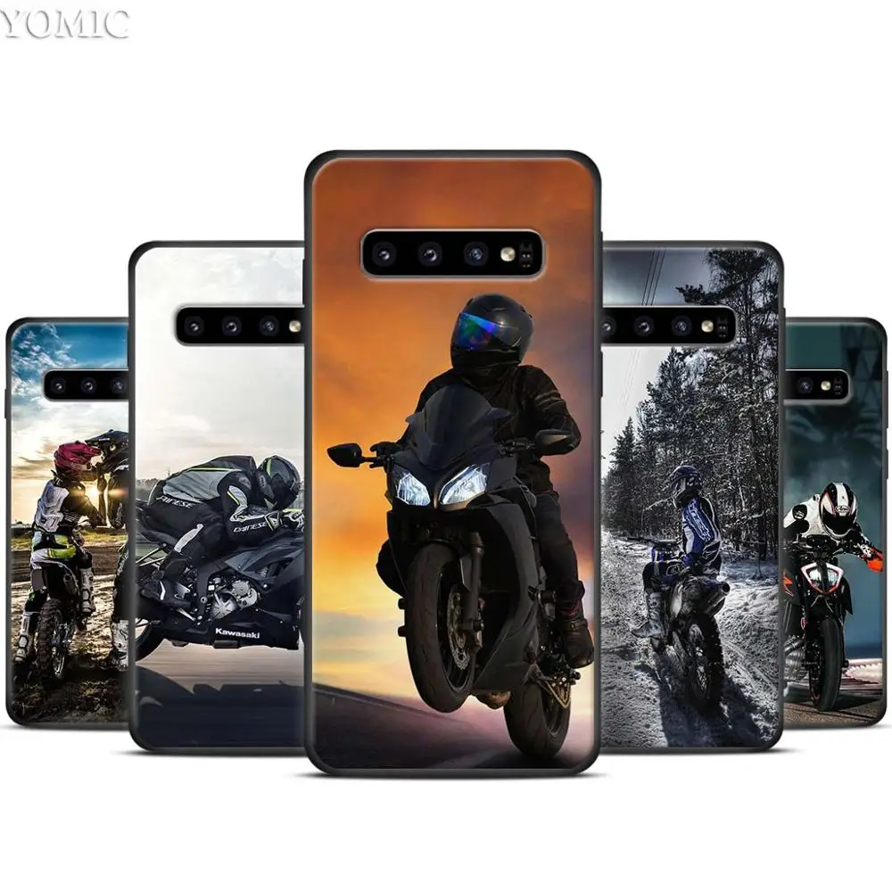 Moto крест moto rcycle спортивные Черный силиконовый чехол для samsung Galaxy S10 S10e S8 S9 плюс S7 A40 A50 A70 Note 8 9 Мягкий чехол Чехол