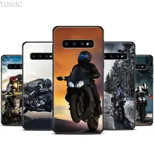 Motocross moto rcycle deportivo negro de silicona funda para Samsung Galaxy S10 S10e S8 S9 más S7 A40 A50 A70 Nota 8 9 suave caso de la cubierta