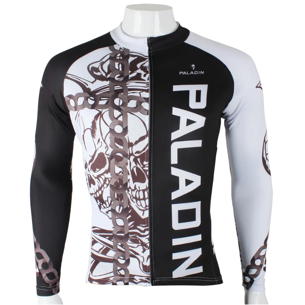

2016 Bike Clothing With Skulls Chain Men Cycling Jersey Polyester Bicycle Shirts 1/2 Black Breathable Cycling Clothes Size S-6XL