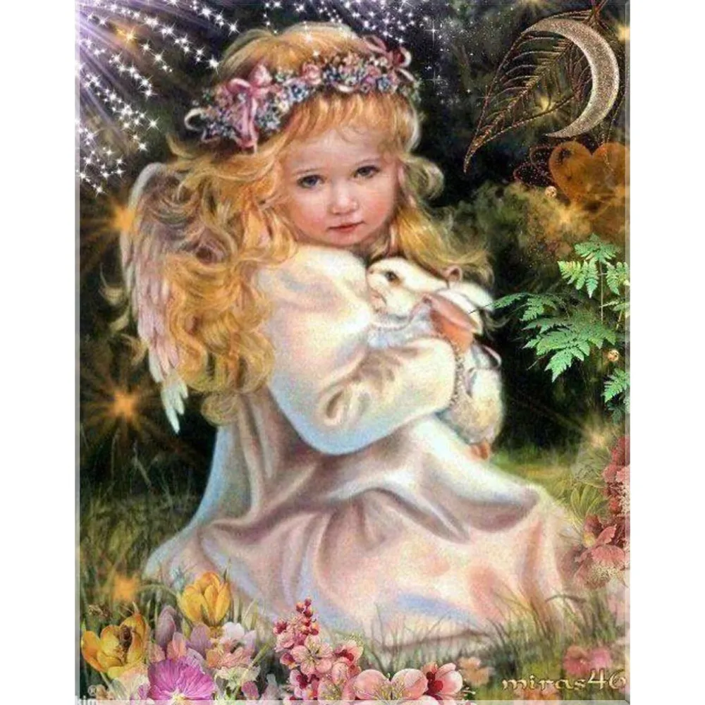 

3D Full Resin Square Diamond Painting 5D Diamond embroidery Religion angel girl Needlework Mosaic Cross Stitch Home Decoration