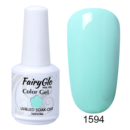 Гель-лак для ногтей FairyGlo, 15 мл, классический Цветной Гель-лак для ногтей, Гель-лак, впитывающий Полупостоянный Гибридный Гель-лак - Цвет: G1594
