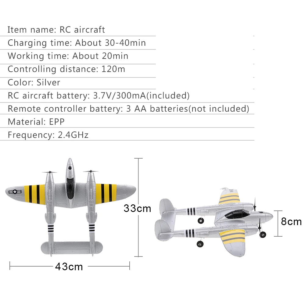 Высокое качество FX 816 P38 самолет 2 4 GHz 2CH RC модель аэроплана на открытом воздухе