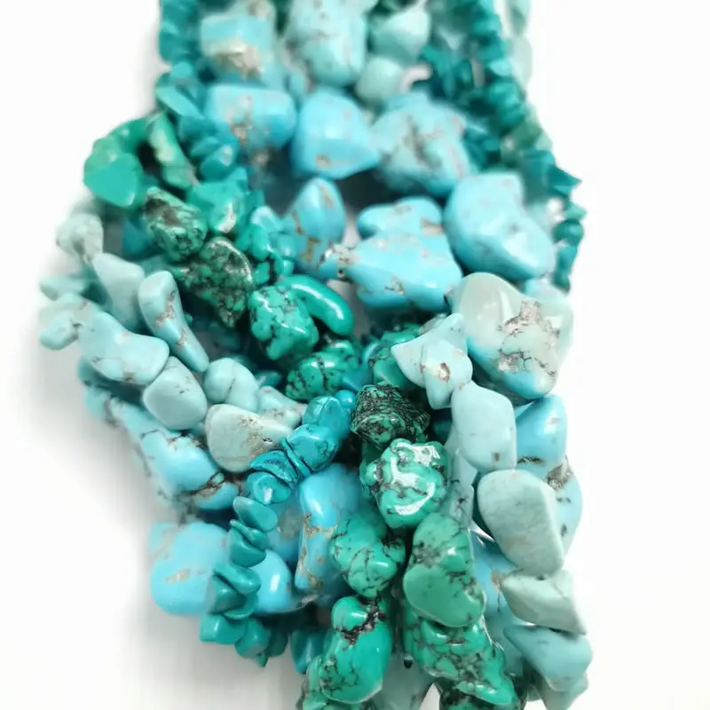 Free Shipping Freeform Gravel Natural Turquoises Stone Beads In Loose 15" Strand 5-8MM Pick Color For Jewelry Making