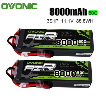 

2PCS Ovonic LiPo Battery 8000mAh 11.1V LiPo 3S 50C-100C Battery Pack T XT60 Plug for Big Size RC Helicopter Truck Quad Drone