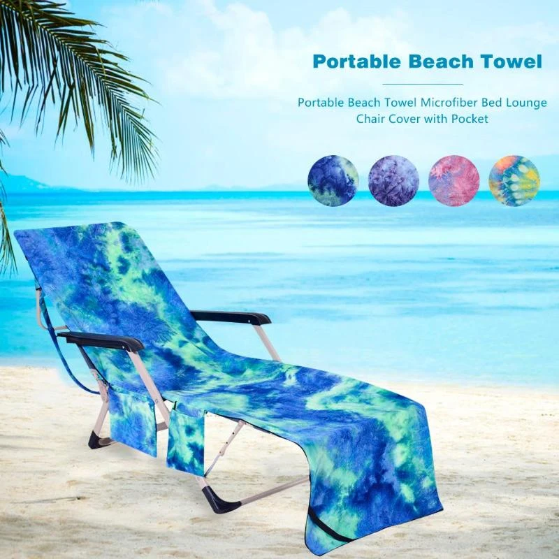 lounge chair cover with pockets
