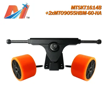 

Maytech (3pcs) electric longboard kit 1pcs truck with 2pcs orange 90mm dual hub motor sensored wheel motor