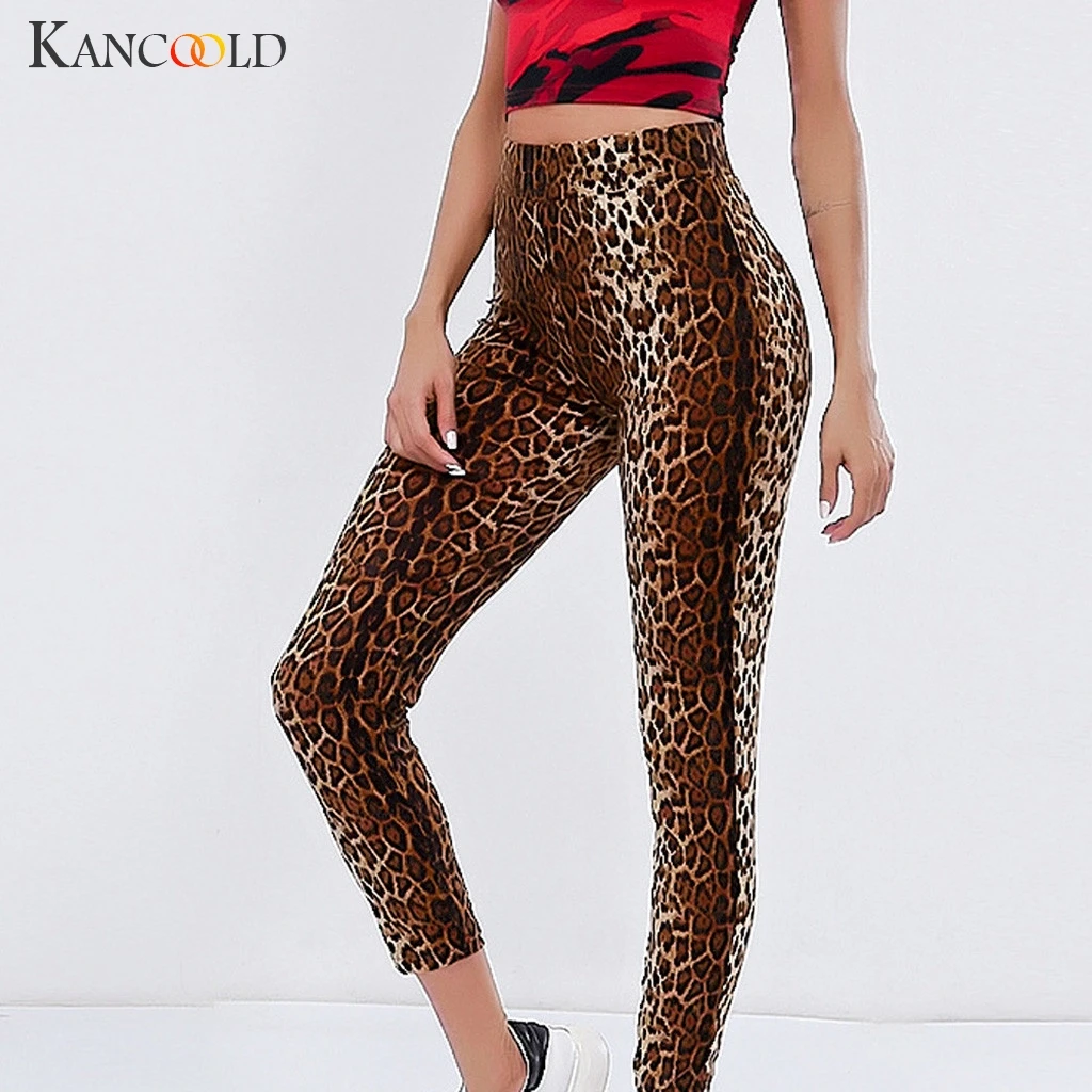KANCOOLD Pants Leggings Fashion Women Sexy Snake Print Pants Elastic Waist Bandage Casual