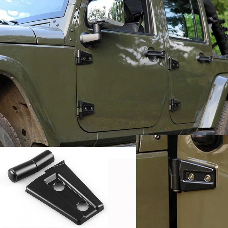 Автомобиль 2 двери черный хром дверная петля Защитная крышка ювелирные изделия внешний вид украшения аксессуары Подходит 07-17 для Jeep Wrangler