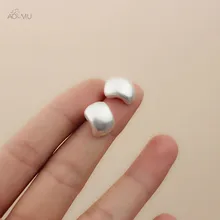 AOMU Ретро Простой милый матовый Scrub цвета: золотистый, серебристый C Форма гвоздики с геометрическим орнаментом крупное колье серьги Для женщин Подарки вечерние свадебные украшения