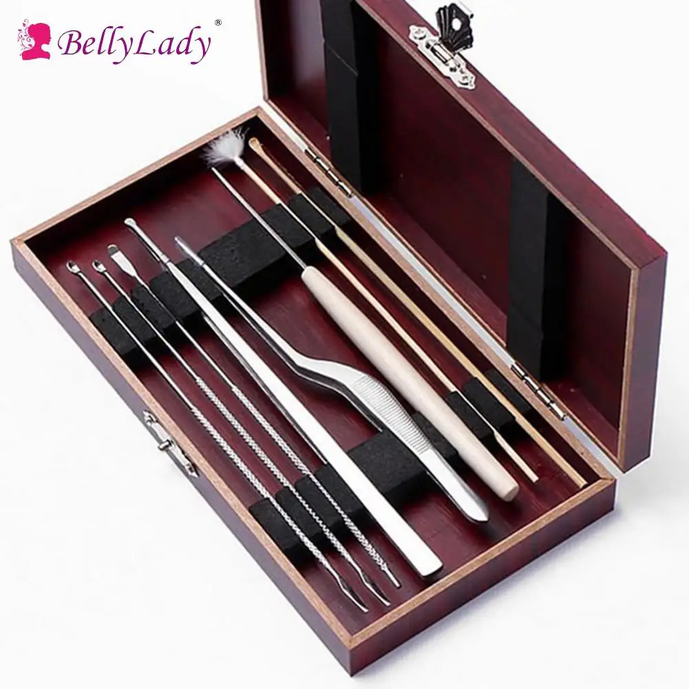 

BellyLady 8pcs Ear Pick Cleaning Set Ear Wax Remover Cleaner Curette Kit Health Care Tool