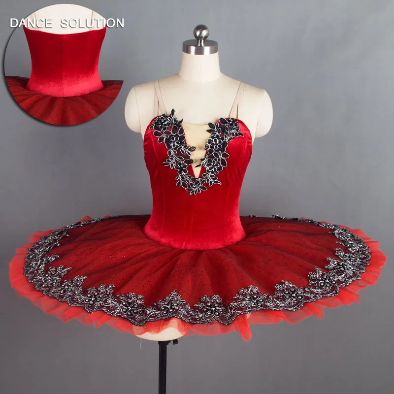 

Professional Ballet Tutu Wine Red Bodice Pancake Tutu Girls Ballerina Dance Dress Child & Adult Stage Performance Costume BLL044