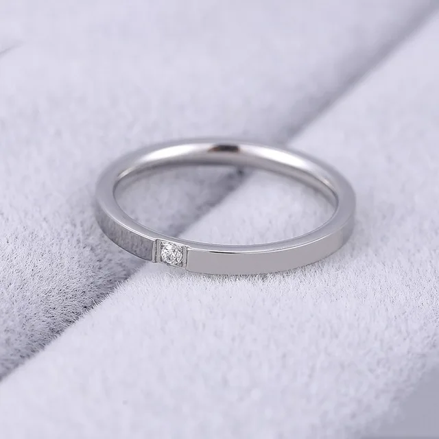 Высокое качество лаконичный Циркон Обручальное кольцо розовое золото цвет Полный размеры ювелирные изделия для мужчин/женщин - Цвет основного камня: J32