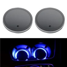 LEEPEE 2 шт. автомобильный подстаканник Нижняя накладка светильник атмосферная лампа автомобильный RGB светильник переключаемый коврик USB зарядка многоцветный