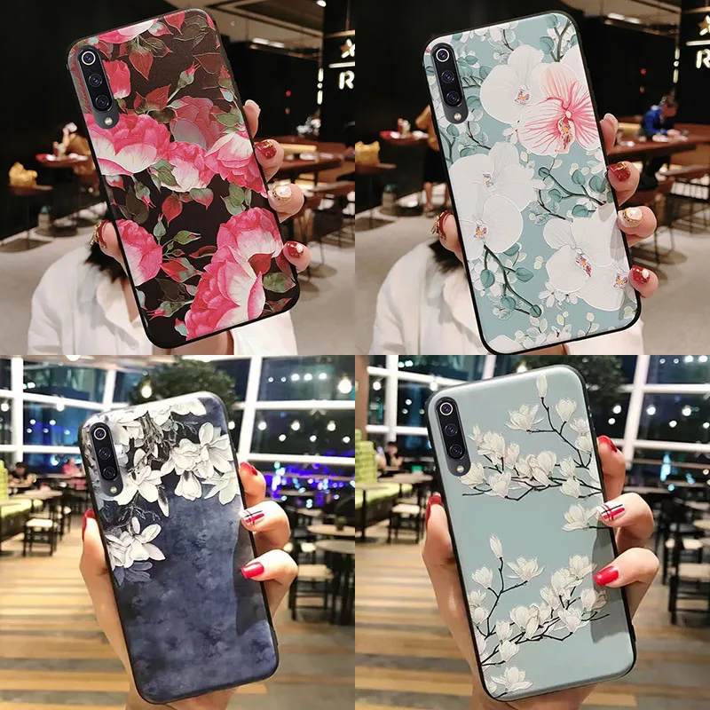 

3D Flower Emboss Soft TPU Case For Xiaomi Redmi K20 Pro 7 6A Redmi Note 7 6 5 Pro Mi 8 A2 Lite A1 Mi9 Mi6X Mi5X Mi 9T Pro Case