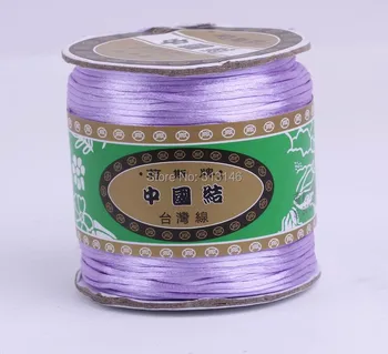 

80M/Spool 1.5MM Braided Light Purple Nylon Chinese Knot Cord Macrame Handmade Beading Shamballa String Thread Rope for Handcraft