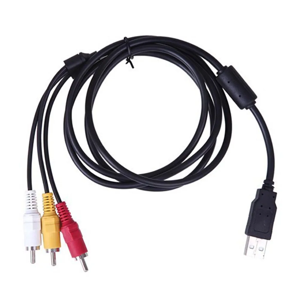 

USB to RCA Cable USB 2.0 Male to 3 RCA Male Coverter Stereo Audio Video Cable Television Adapter Wire AV A/V TV Adapter