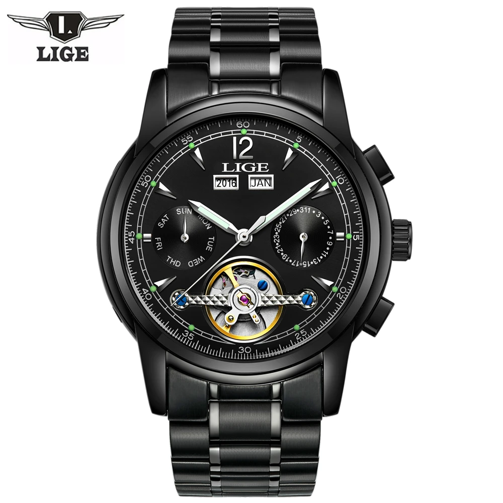 

LIGE Men Watches Automatic Mechanical Sport Watch Luxury Brand Casual Male Watches Army Bracelet Clock Men Relogio Masculino