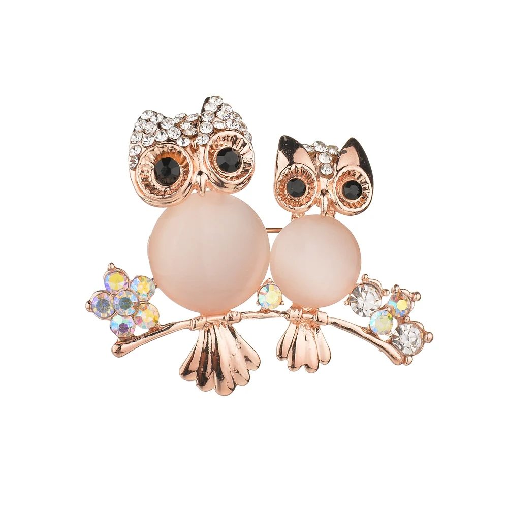 

MissCyCy Fashion Opal Owl Brooches Lapel Pins and Brooches for Women Temperament Rhinestone Brooch Jewelry Gift