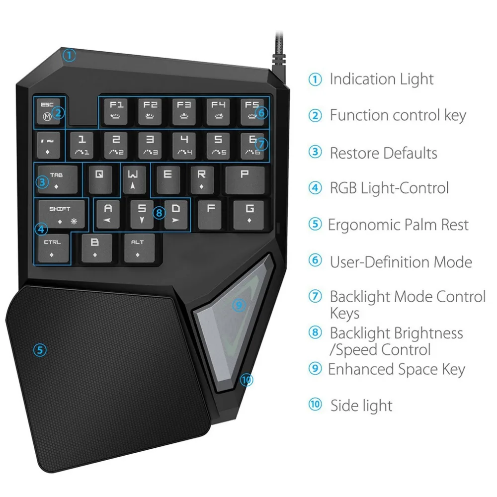 Механическая игровая клавиатура и мышь T9 Plus RGB Игровая 4000 DPI USB Проводная M625|wired