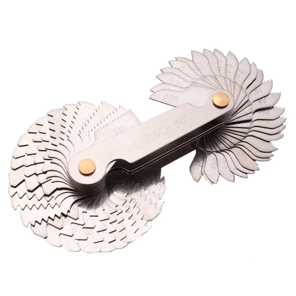 1Pc 58 in 1 Thread Plug Gage Metric &Whitworth Thread Screw Pitch Gauge Measuring Tool 55/60