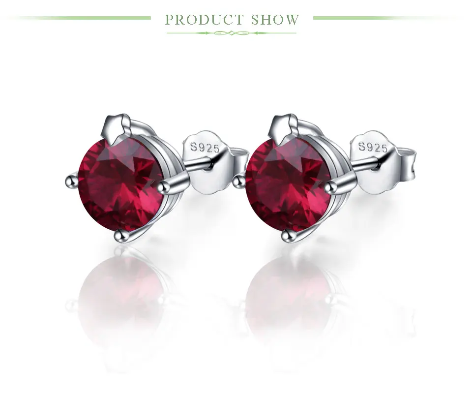 Natural garnet stud earrings for women KR005G-1_01 (2)