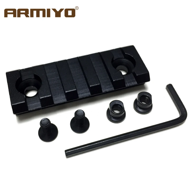 

Armiyo Aluminum 5 Slots 56mm Length 21mm Weaver Picatinny Rail Mount Adapter Key Pattern Mod Hunting Shooting Accessories