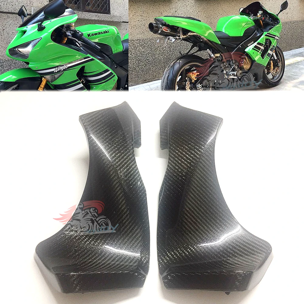 Для Kawasaki ninja ZX6R ZX 6R 2005 2006 мотоцикла углеродного волокна верхний передний тире пневмосоединение