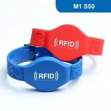 Wb06 rfid браслет силиконовый браслет rfid для контроля доступа 13.56 мГц 1 К байт R/W ISO14443A с MF 1 К S50 чип